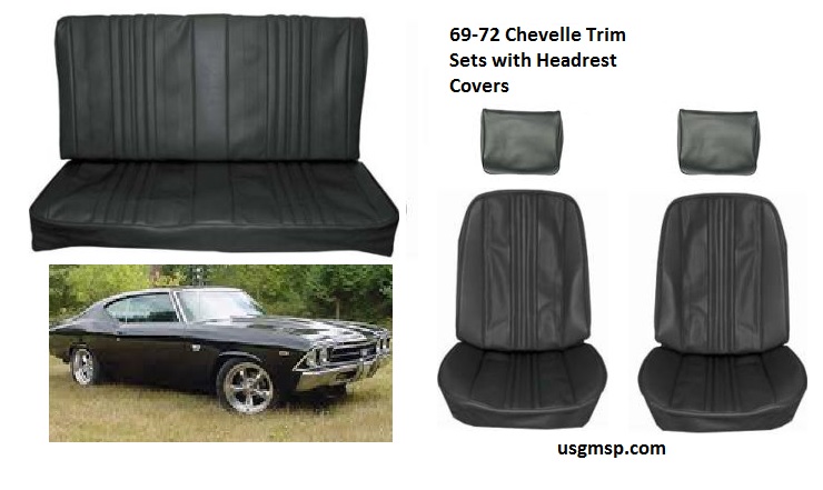 Seat Trim: 69-72 Chevelle Sets (Choose color & Year)